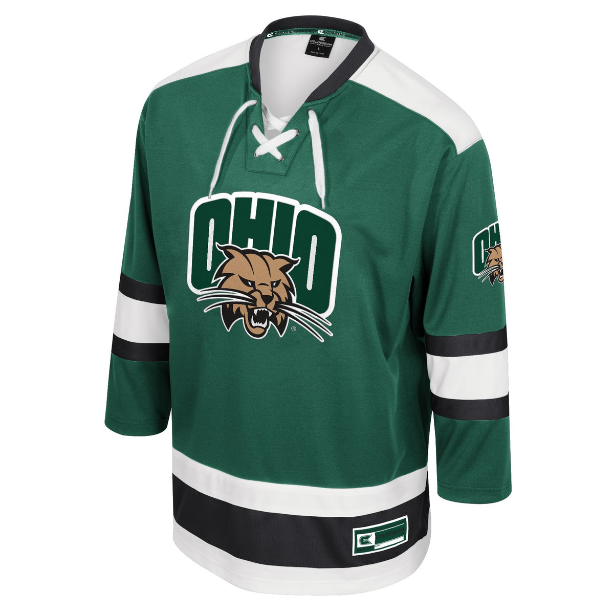 Ohio Bobcats Men s Green White Hockey Jersey Ohio Bobcat Fan Store