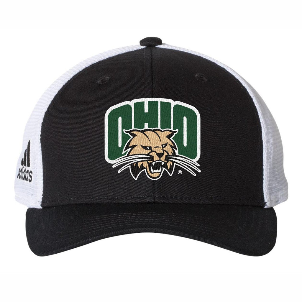 Ohio Bobcats Attack Cat Black Adidas Mesh Hat