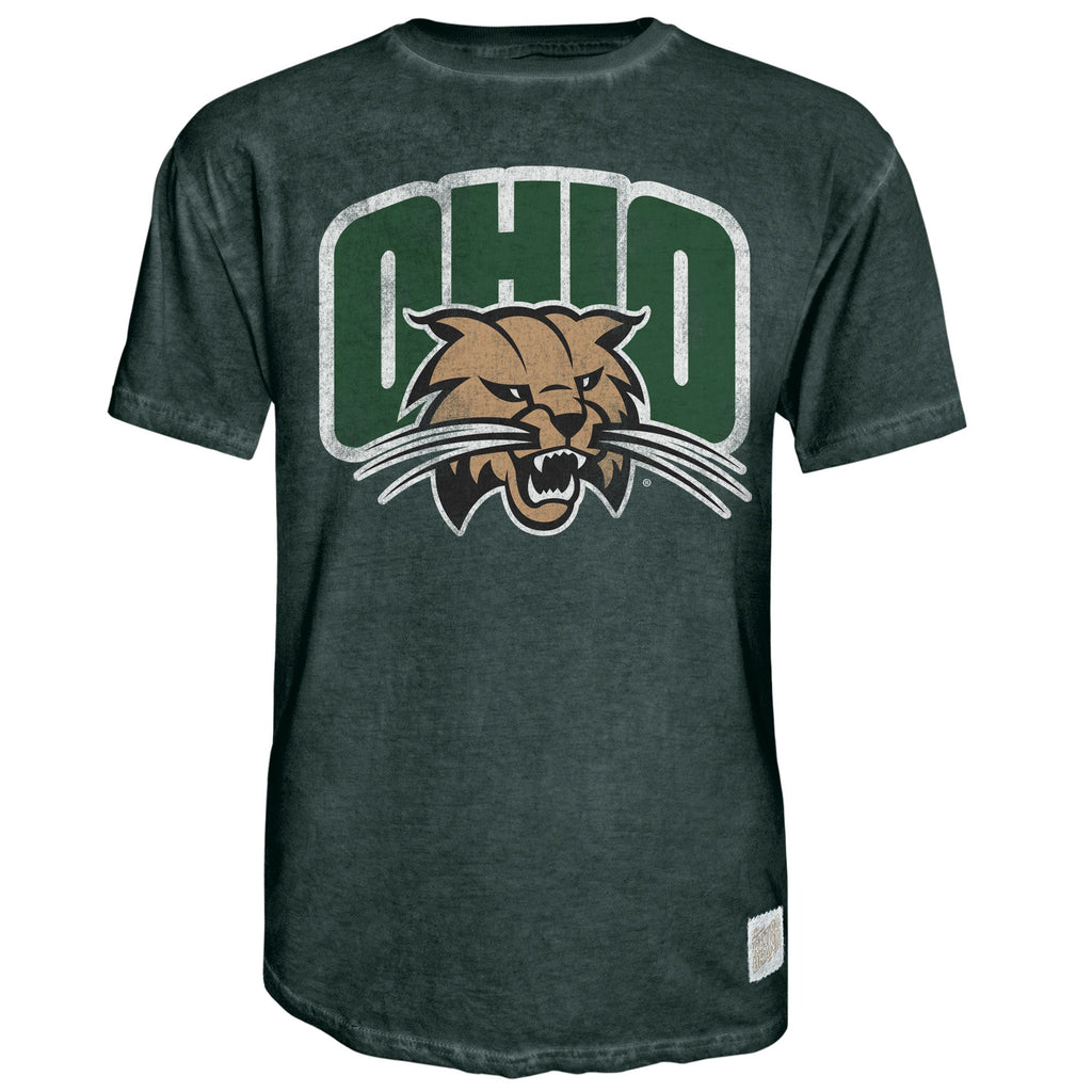 Ohio Bobcats Attack Cat Oil Wash T-Shirt