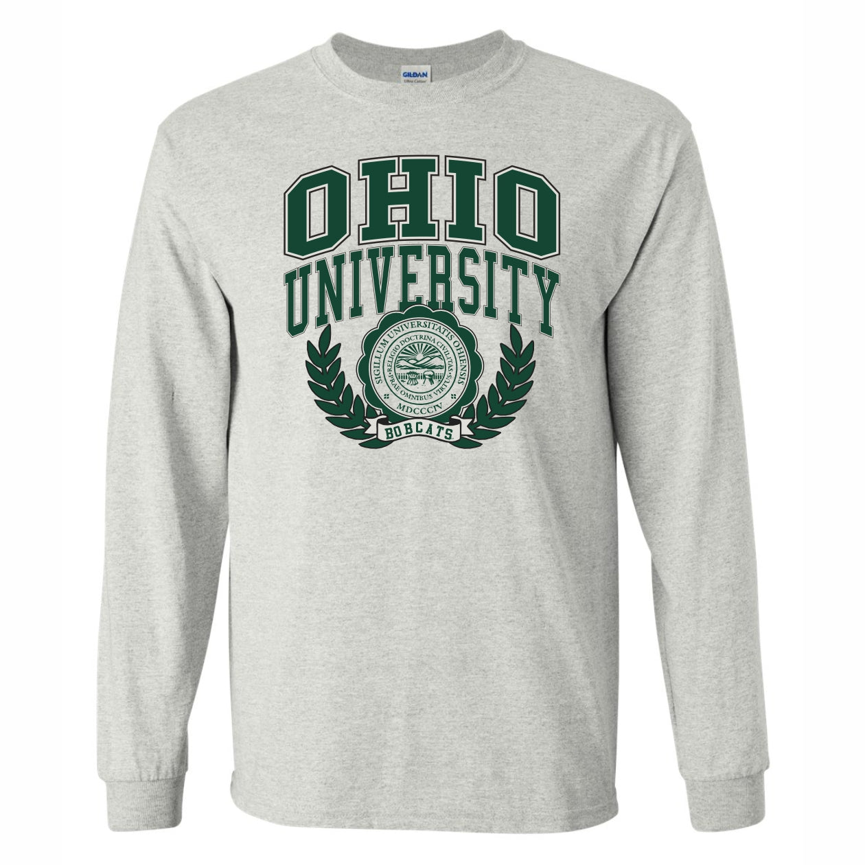 Ohio Bobcats Seal ASH Long Sleeve T-Shirt ASH / L