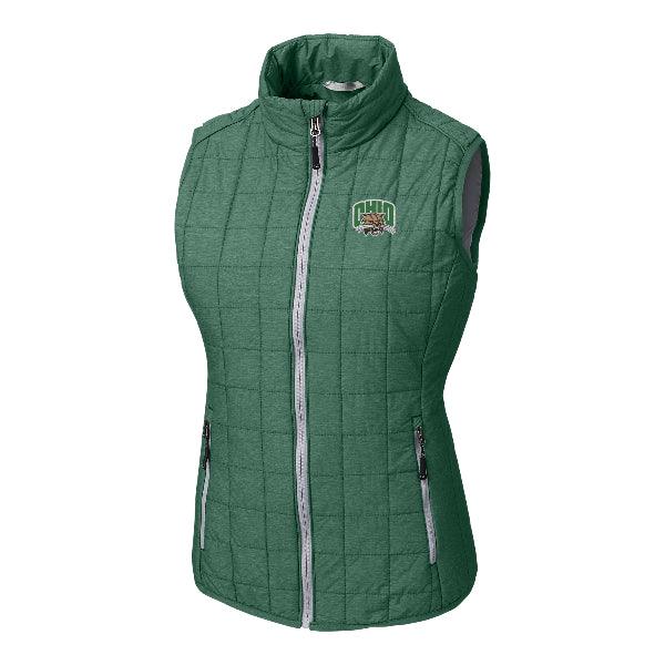 Ohio Bobcats Women's Cutter &amp; Buck Rainier PrimaLoft&reg; Eco Insulated Full Zip Puffer Vest